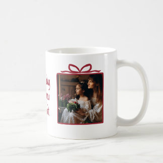 Taza De Café Dos Fotos Marco de Caja de Regalo Roja y Lazo