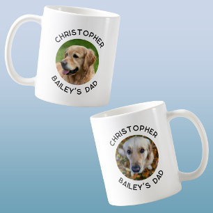 Taza De Café Dos Fotos Perro Mascota Papá Personalizado