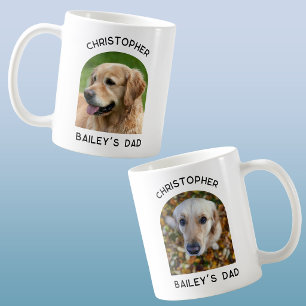Taza De Café Dos Fotos Perro Mascota Papá Personalizado