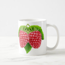 Taza De Café Dos frambuesas en la hoja