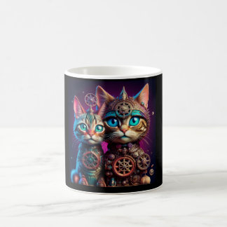 Taza De Café Dos gatitos Steampunk posan