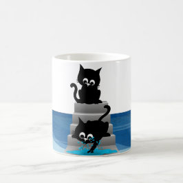 Taza De Café Dos gatos juguetones