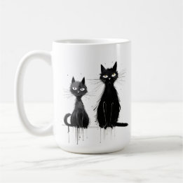 Taza De Café Dos gatos negros diseñan la mugre