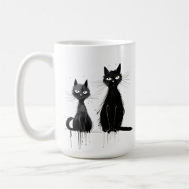Taza De Café Dos gatos negros diseñan la mugre