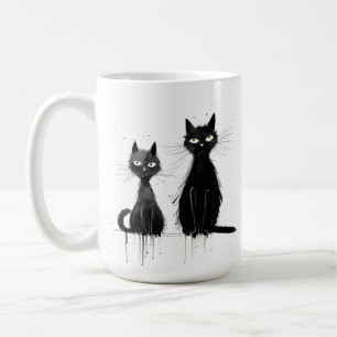 Taza De Café Dos gatos negros diseñan la mugre