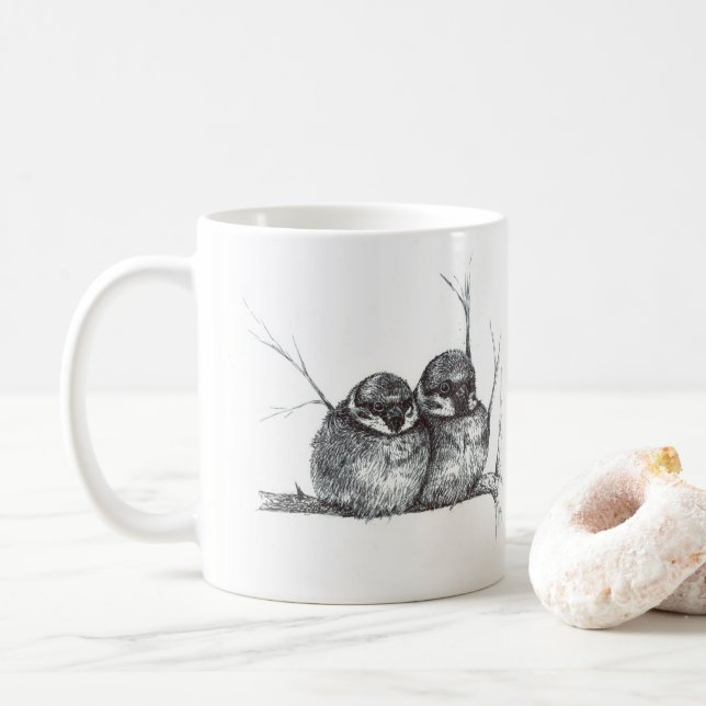 Taza De Café Dos gorriones (Con donut)