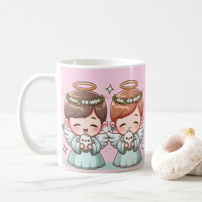 Taza De Café Dos guardianes paradisíacos (Con donut)