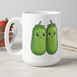 Taza De Café Dos guisantes en un Kawaii de pod