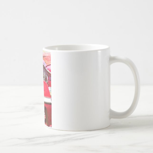 Taza De Café Dos impalas rojos de Chevy con las luces (Derecha)