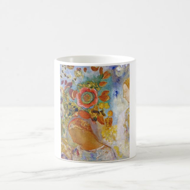 Taza De Café Dos jóvenes Chicas entre flores, Redon (Centro)