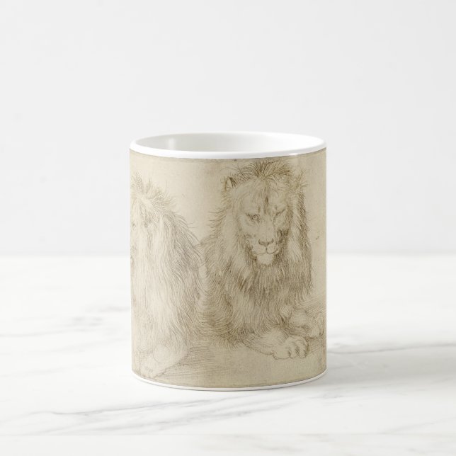 Taza De Café Dos Leones (Animales Silvestres) (Albrecht Durer) (Centro)