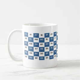 Taza De Café Dos letras mug versión en blanco y azul de EE.UU.