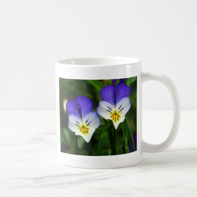 Taza De Café Dos lindas violetas azules (Derecha)