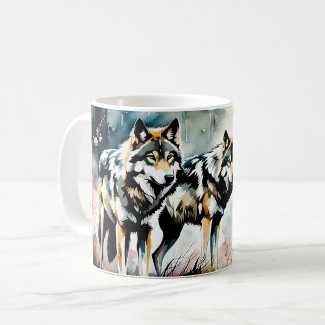 Taza De Café Dos lobos grises (Anverso izquierdo)