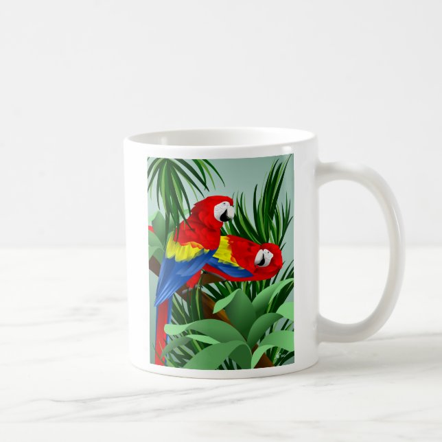 Taza De Café Dos Macaws del escarlata (Derecha)
