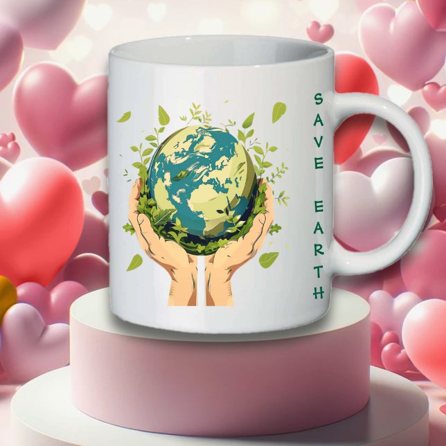 Taza De Café Dos Manos Manteniendo La Tierra Cubierta De Verdor (Subido por el creador)
