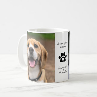 Taza De Café Dos Mascotas de fotografía de perro nombran a Love