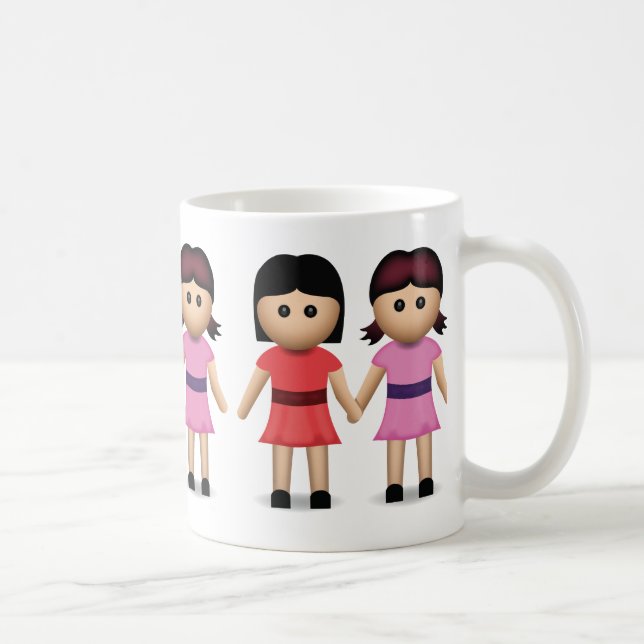 Taza De Café Dos mujeres que sostienen emoji de las manos (Derecha)
