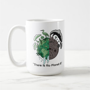Taza De Café Dos Mundos Eco Tierra Conciencia de la Sostenibi