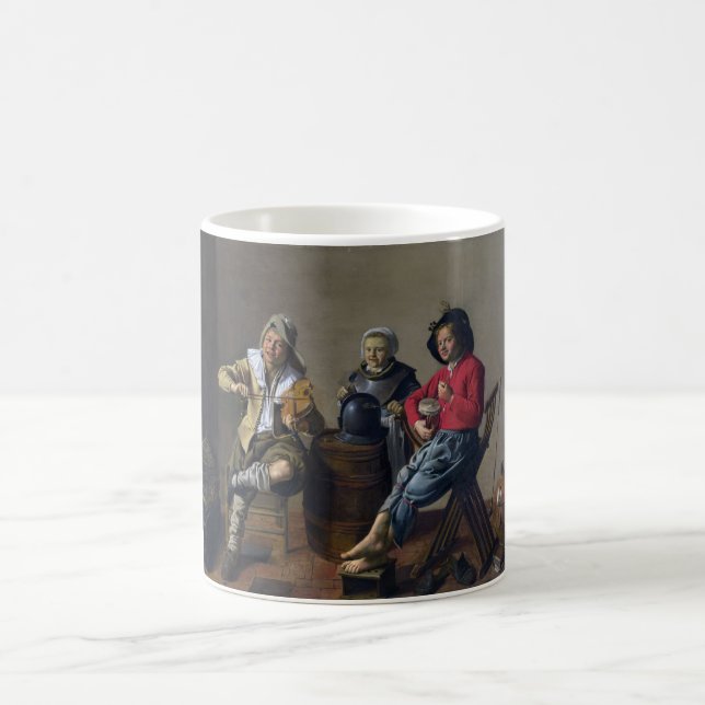 Taza De Café Dos niños y un Chica haciendo música (músicos) (Centro)
