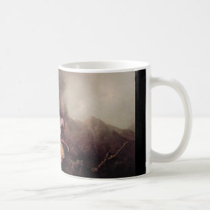 Taza De Café Dos orquídeas y un paisaje de la montaña