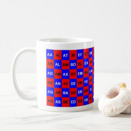 Taza De Café Dos palabras: Rojo azul EE.UU. Inglés