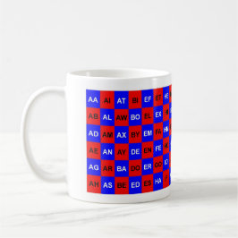 Taza De Café Dos palabras: Rojo azul EE.UU. Inglés