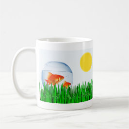 Taza De Café Dos pescados de oro Sun س leña de primavera ن leña