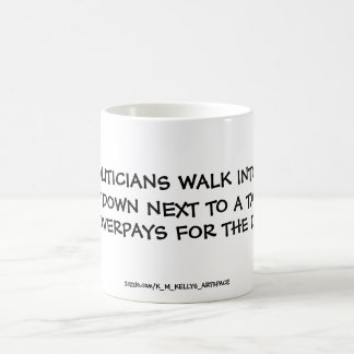 TAZA DE CAFÉ DOS POLÍTICOS CAMINAN HASTA UN BAR.