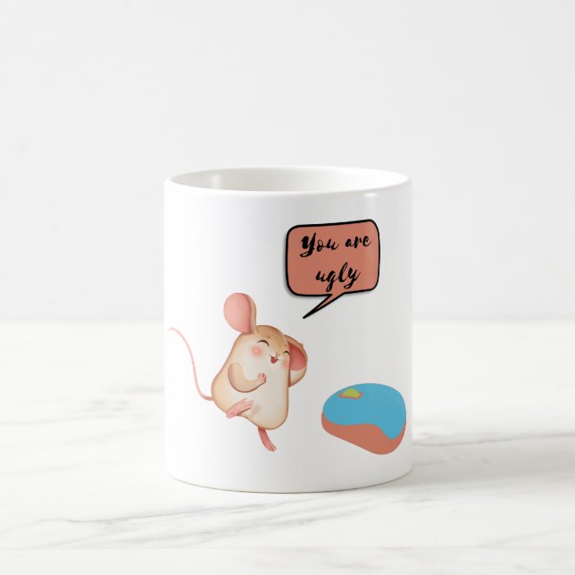 Taza De Café dos ratones, eres feo (Centro)