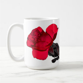 Taza De Café Dos rosas rojas tocan en el medio