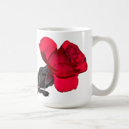Taza De Café Dos rosas rojas tocan en el medio