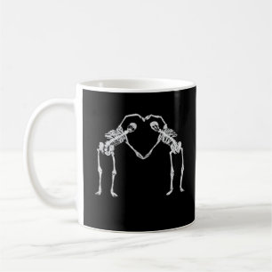 Taza De Café Dos Skeleton Hearts Hands Classic