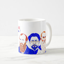 Taza De Café Dostoevsky + Tolstoy + Chekhov - Literatura rusa