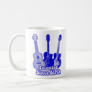 Taza De Café Dotado desde el nacimiento. Guitarras azules vinta