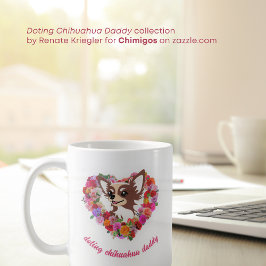 Taza De Café doting chihuahua papi rosa corazón