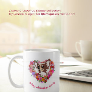 Taza De Café doting chihuahua papi rosa corazón
