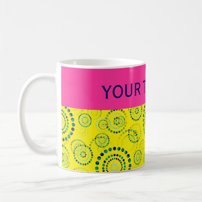 Taza De Café Dots Circle Power Flowers II + tu backgr. y idea (Izquierda)