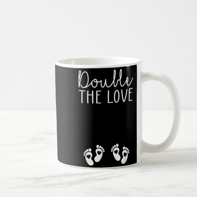 Taza De Café Double The Love Valentines Day Twin Pregnancy Anno (Derecha)