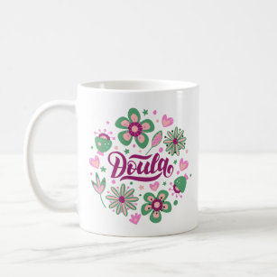 Taza De Café Doula Mug con diseño floral