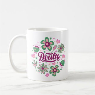 Taza De Café Doula Mug con diseño floral