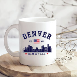 Taza De Café Downtown Denver Skyline Scene