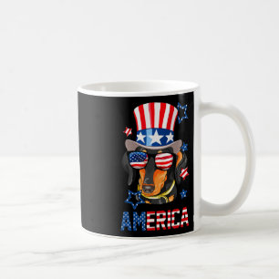 Taza De Café Doxie De Perro Estadounidense 4 De Julio Tee