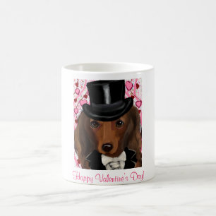Taza De Café Doxie Rojo de Pelo Largo