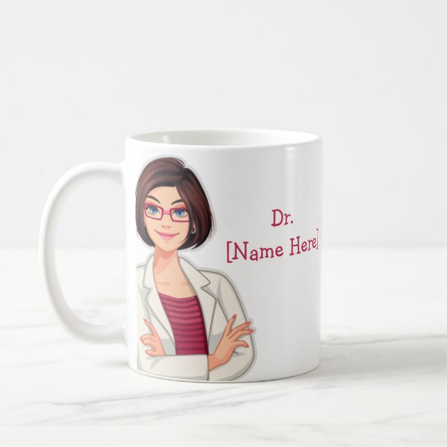 Taza De Café Dr. Nombre Personalizado Mejor regalo Médica Café  (Izquierda)