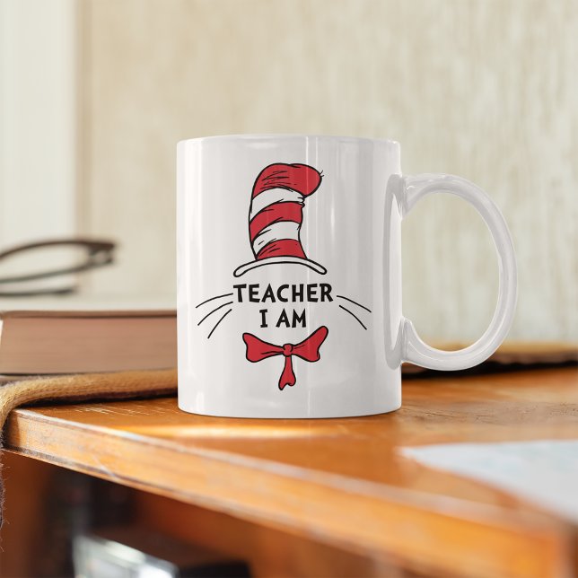 Taza De Café Dr. Seuss | Gato en el Gorra - Profesor que soy (Subido por el creador)