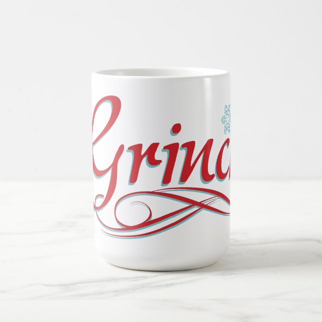 Taza De Café Dr. Seuss | Grinch - Guión rojo y azul (Centro)