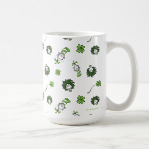 Taza De Café Dr. Seuss Patrón de trébol del gato en el sombre