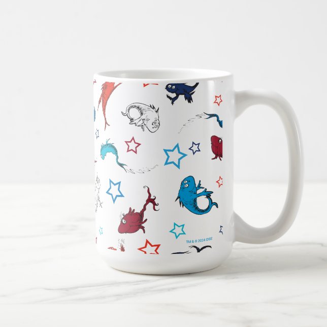 Taza De Café Dr. Seuss | Un patrón de estrella de peces de dos  (Derecha)