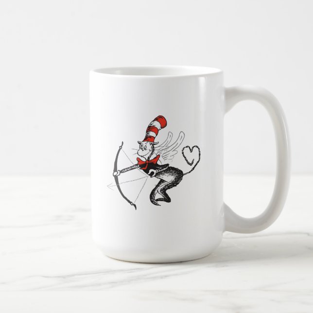 Taza De Café Dr. Seuss Valentine | Gato en el Cupido Gorra (Derecha)